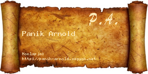 Panik Arnold névjegykártya